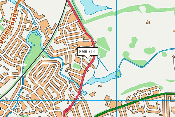 SM6 7DT map - OS VectorMap District (Ordnance Survey)