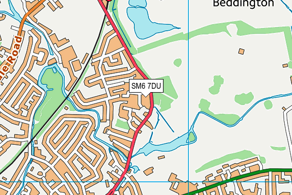 SM6 7DU map - OS VectorMap District (Ordnance Survey)