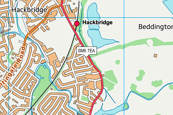 SM6 7EA map - OS VectorMap District (Ordnance Survey)