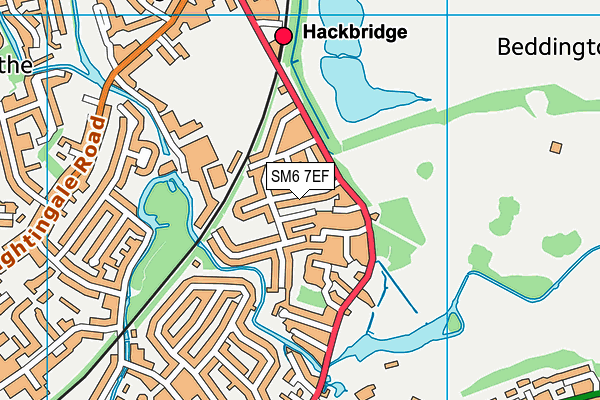 SM6 7EF map - OS VectorMap District (Ordnance Survey)