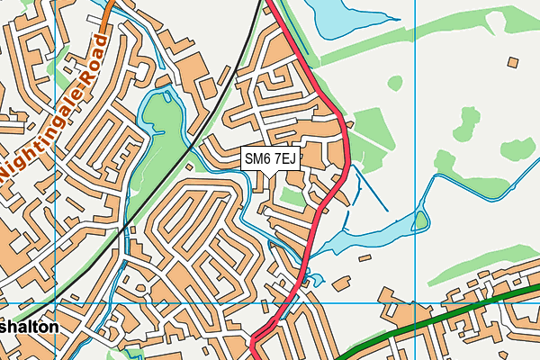 SM6 7EJ map - OS VectorMap District (Ordnance Survey)