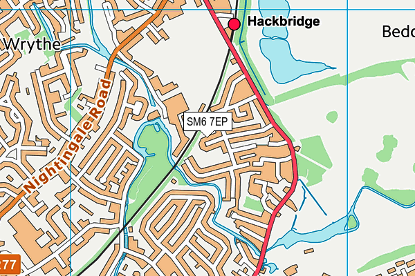 SM6 7EP map - OS VectorMap District (Ordnance Survey)