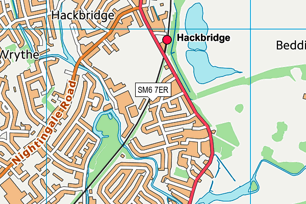 SM6 7ER map - OS VectorMap District (Ordnance Survey)