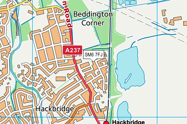 SM6 7FJ map - OS VectorMap District (Ordnance Survey)