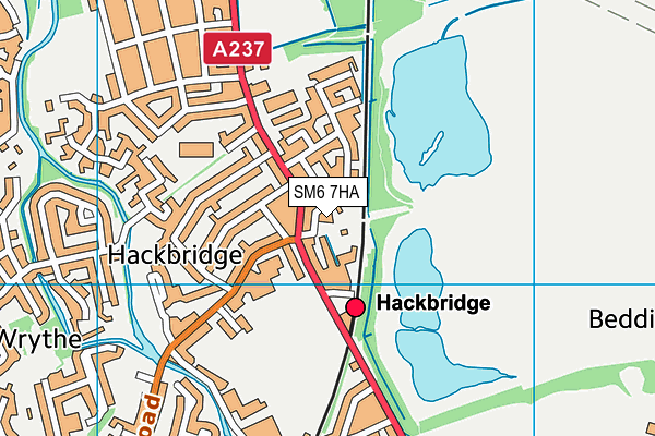 SM6 7HA map - OS VectorMap District (Ordnance Survey)