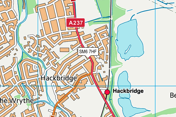 SM6 7HF map - OS VectorMap District (Ordnance Survey)