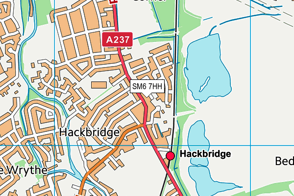 SM6 7HH map - OS VectorMap District (Ordnance Survey)