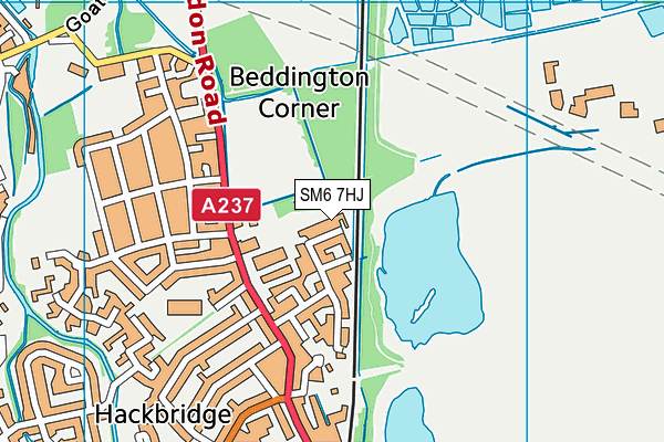 SM6 7HJ map - OS VectorMap District (Ordnance Survey)