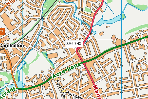 SM6 7HX map - OS VectorMap District (Ordnance Survey)