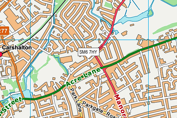 SM6 7HY map - OS VectorMap District (Ordnance Survey)