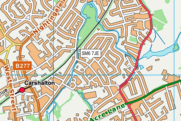 SM6 7JE map - OS VectorMap District (Ordnance Survey)