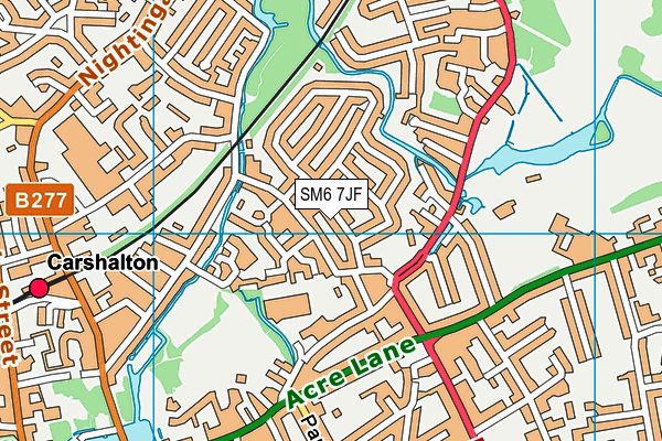 SM6 7JF map - OS VectorMap District (Ordnance Survey)