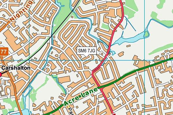 SM6 7JG map - OS VectorMap District (Ordnance Survey)