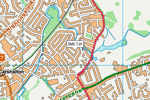 SM6 7JH map - OS VectorMap District (Ordnance Survey)