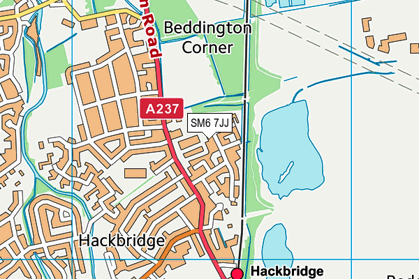 SM6 7JJ map - OS VectorMap District (Ordnance Survey)