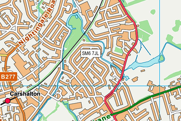 SM6 7JL map - OS VectorMap District (Ordnance Survey)