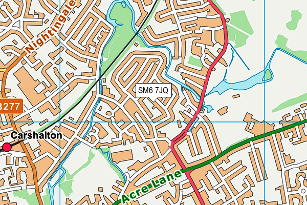 SM6 7JQ map - OS VectorMap District (Ordnance Survey)