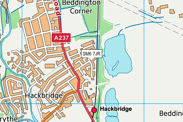 SM6 7JR map - OS VectorMap District (Ordnance Survey)