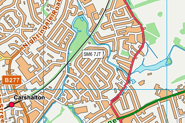 SM6 7JT map - OS VectorMap District (Ordnance Survey)