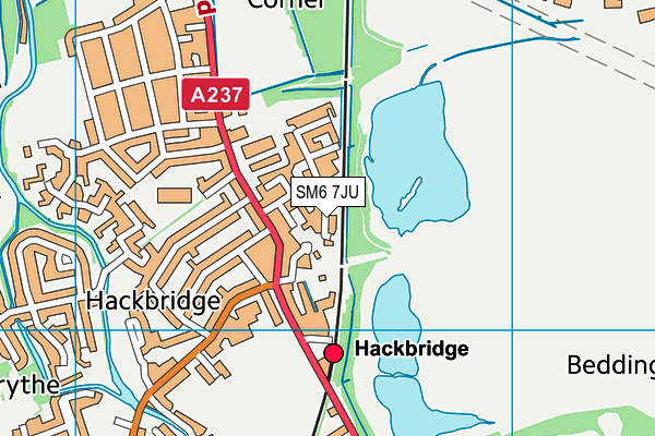 SM6 7JU map - OS VectorMap District (Ordnance Survey)