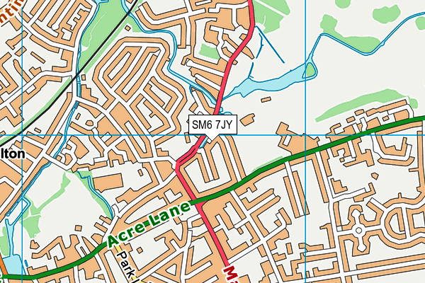 SM6 7JY map - OS VectorMap District (Ordnance Survey)