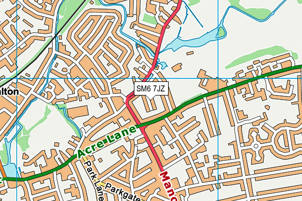 SM6 7JZ map - OS VectorMap District (Ordnance Survey)