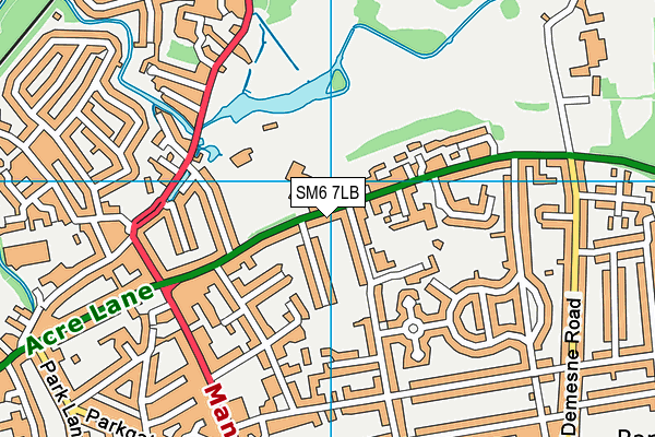 SM6 7LB map - OS VectorMap District (Ordnance Survey)