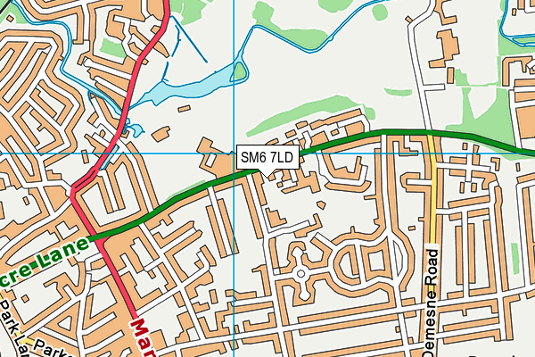 SM6 7LD map - OS VectorMap District (Ordnance Survey)