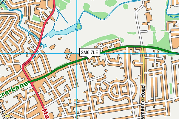 SM6 7LE map - OS VectorMap District (Ordnance Survey)