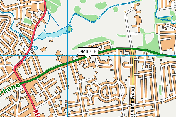 Beddington Infants' School map (SM6 7LF) - OS VectorMap District (Ordnance Survey)