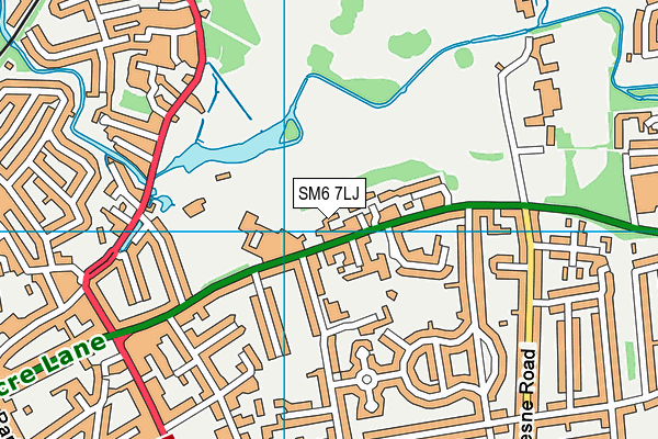 SM6 7LJ map - OS VectorMap District (Ordnance Survey)