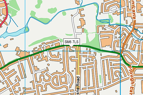 SM6 7LS map - OS VectorMap District (Ordnance Survey)