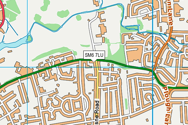 SM6 7LU map - OS VectorMap District (Ordnance Survey)