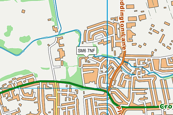 SM6 7NF map - OS VectorMap District (Ordnance Survey)