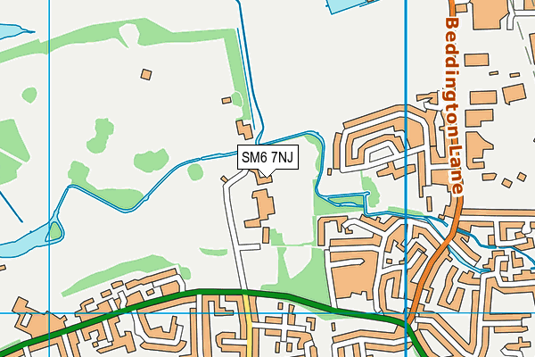 SM6 7NJ map - OS VectorMap District (Ordnance Survey)