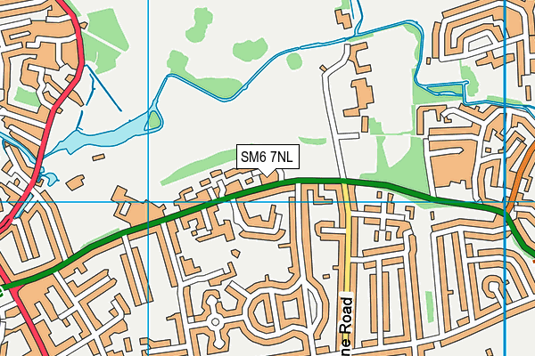 SM6 7NL map - OS VectorMap District (Ordnance Survey)