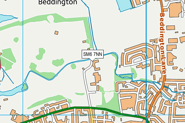 Beddington Cricket Club map (SM6 7NN) - OS VectorMap District (Ordnance Survey)