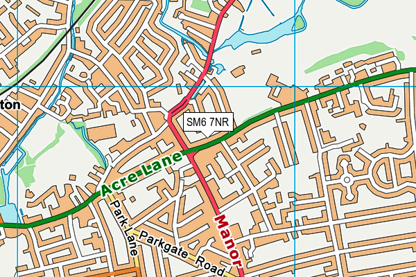 SM6 7NR map - OS VectorMap District (Ordnance Survey)