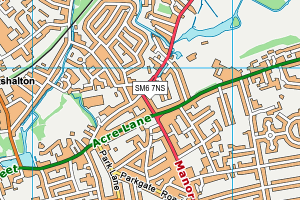 SM6 7NS map - OS VectorMap District (Ordnance Survey)