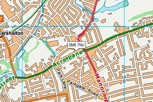 SM6 7NU map - OS VectorMap District (Ordnance Survey)