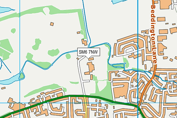 SM6 7NW map - OS VectorMap District (Ordnance Survey)