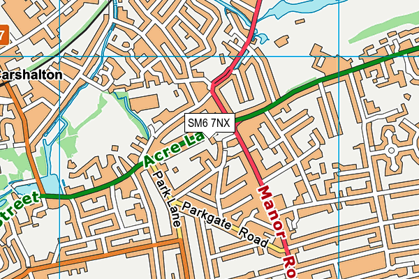 SM6 7NX map - OS VectorMap District (Ordnance Survey)