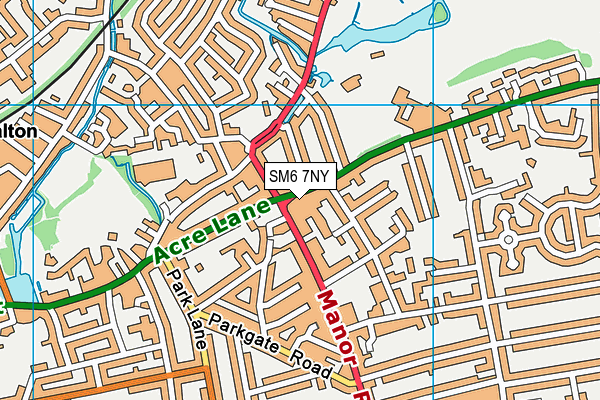 SM6 7NY map - OS VectorMap District (Ordnance Survey)