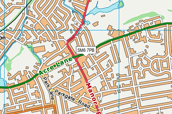 SM6 7PB map - OS VectorMap District (Ordnance Survey)