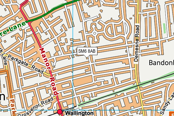 SM6 8AB map - OS VectorMap District (Ordnance Survey)