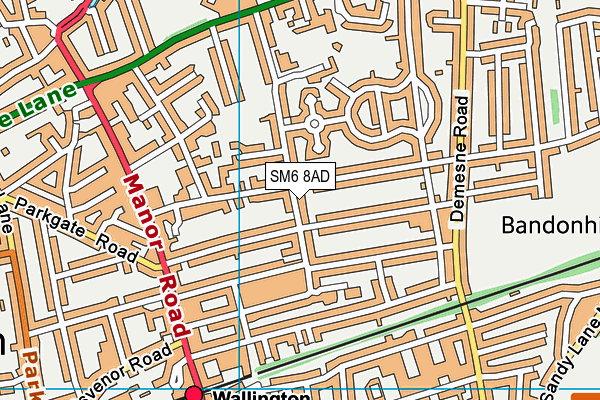 SM6 8AD map - OS VectorMap District (Ordnance Survey)