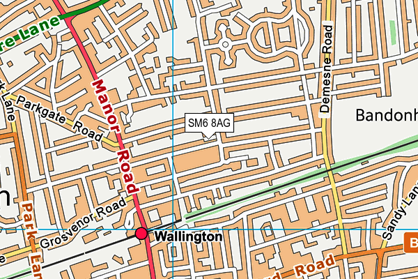 SM6 8AG map - OS VectorMap District (Ordnance Survey)