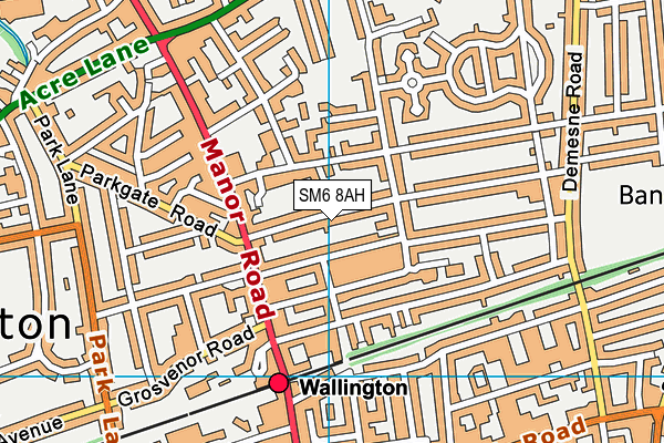 SM6 8AH map - OS VectorMap District (Ordnance Survey)