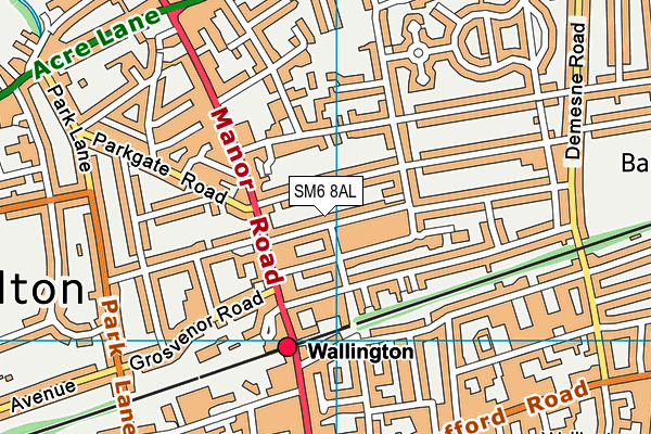 SM6 8AL map - OS VectorMap District (Ordnance Survey)