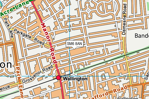 SM6 8AN map - OS VectorMap District (Ordnance Survey)